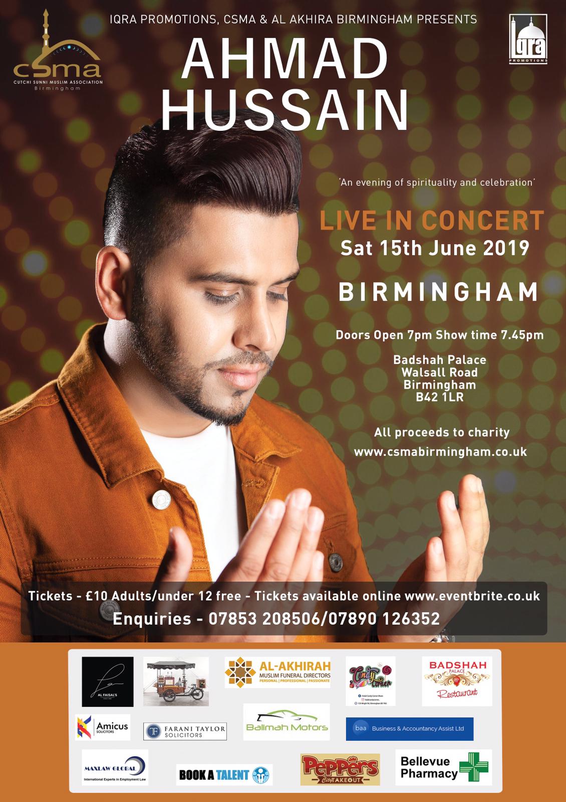 Ahmad Hussain Live In Concert Birmingham Cutchi Sunni Muslim Association Birmingham